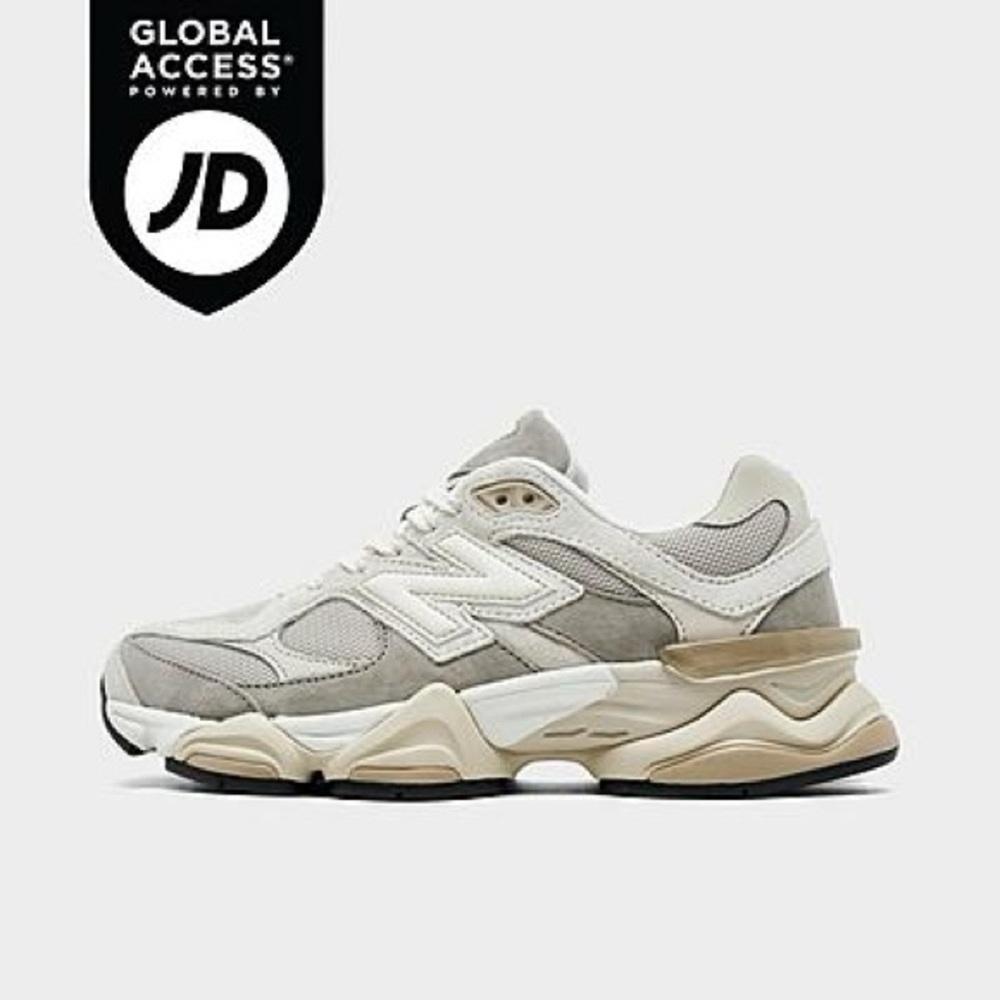 New Balance 9060 Beige and White Athletic Shoes